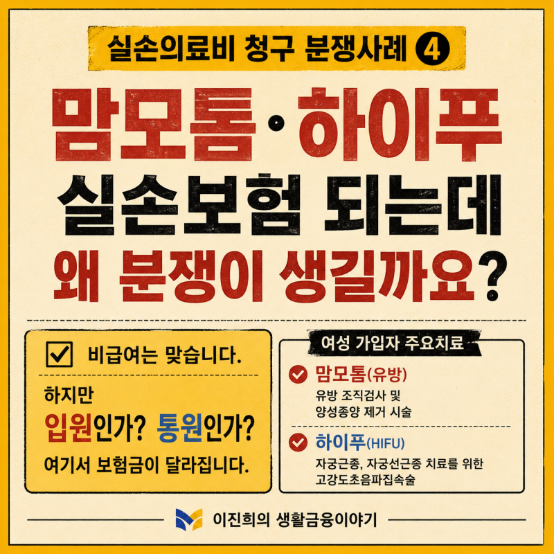 실손 청구분쟁 4) 맘모톰·하이푸, 실손보험 되는데 왜 분쟁이 끊이지 않을까요?