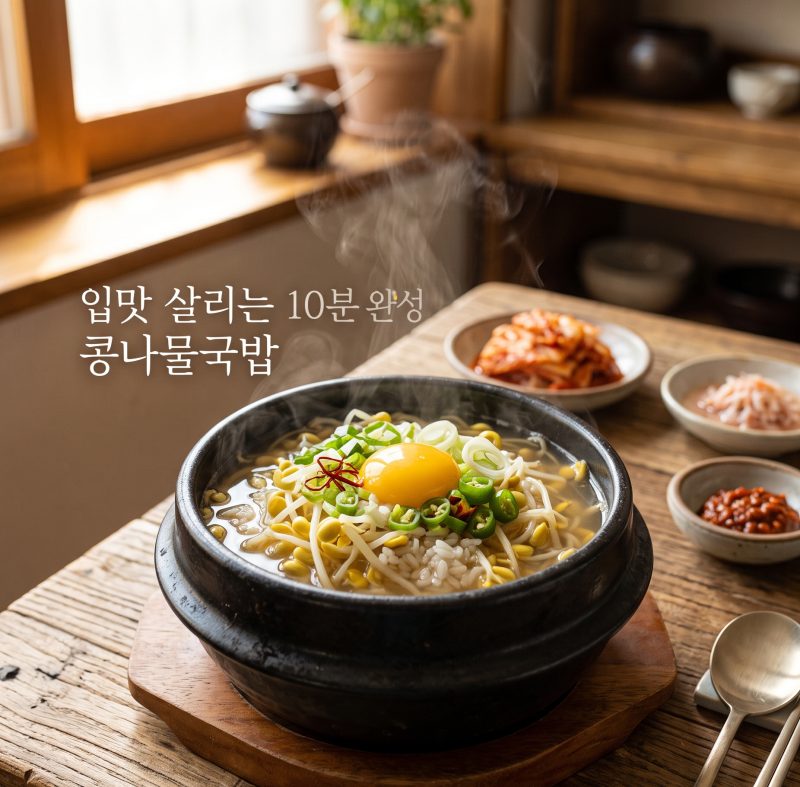 집에서 간편하게 즐기는 전주식 콩나물국밥 레시피