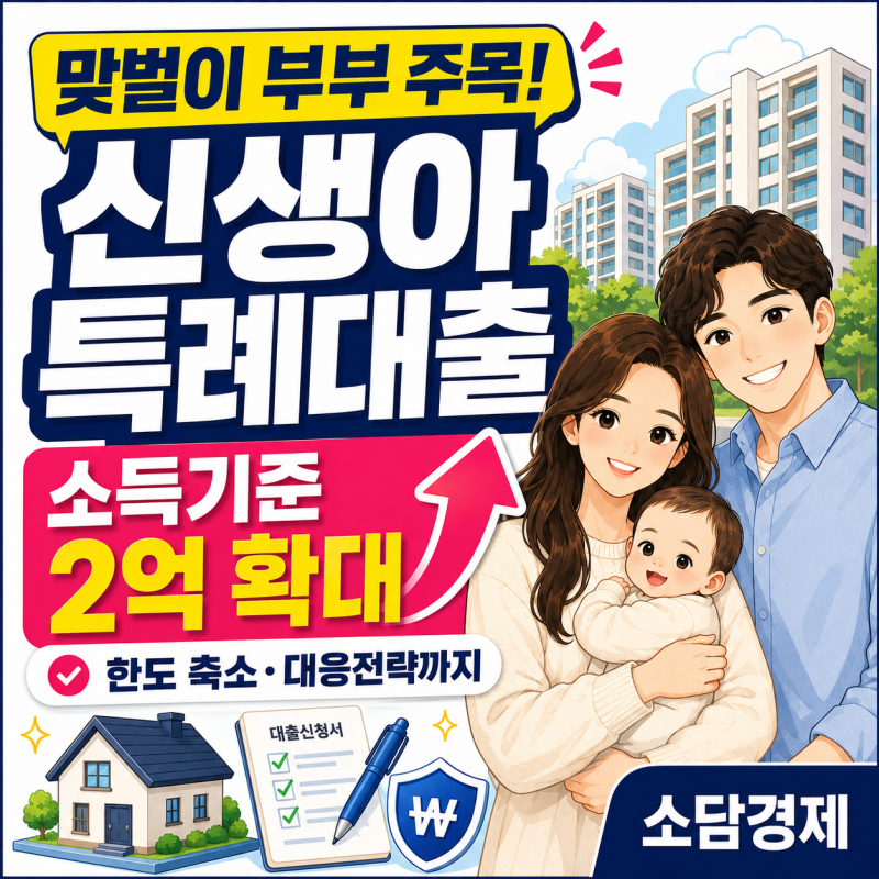 맞벌이 부부 주목! 대폭 넓어진 신생아 특례대출 소득 기준과 대응 전략