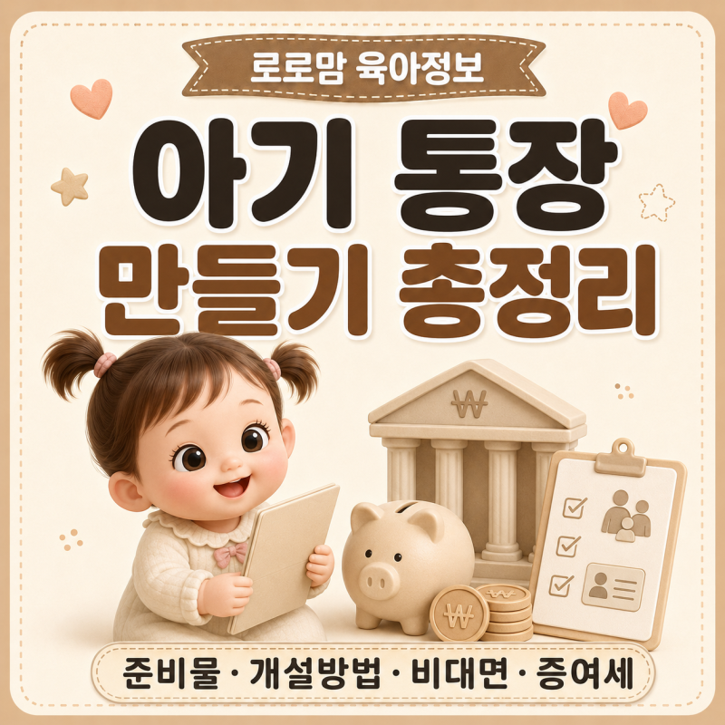 아기 통장 만들기 준비물 총정리! 미성년자 계좌 개설 방법·비대면·증여세까지