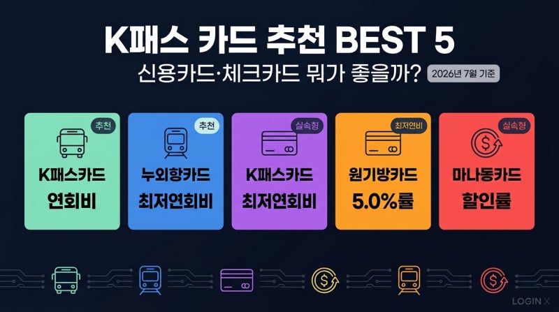 K패스 카드 추천 BEST 5, 신용카드·체크카드 뭐가 좋을까? (연회비·티머니 비교)