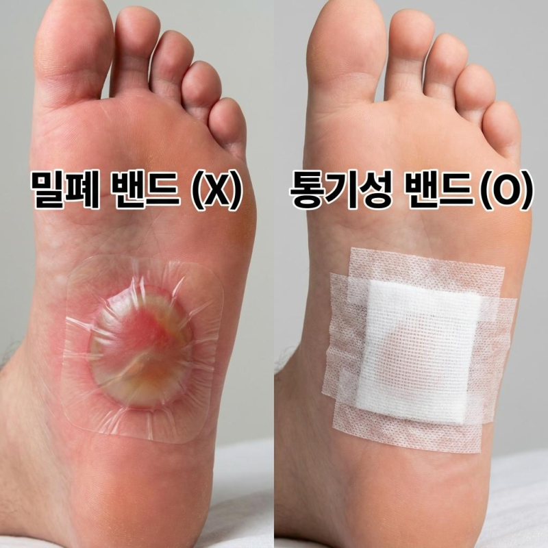 발바닥 물집 터진 직후 습윤밴드 '이것' 때문에 피부 썩습니다! 약사의 경고