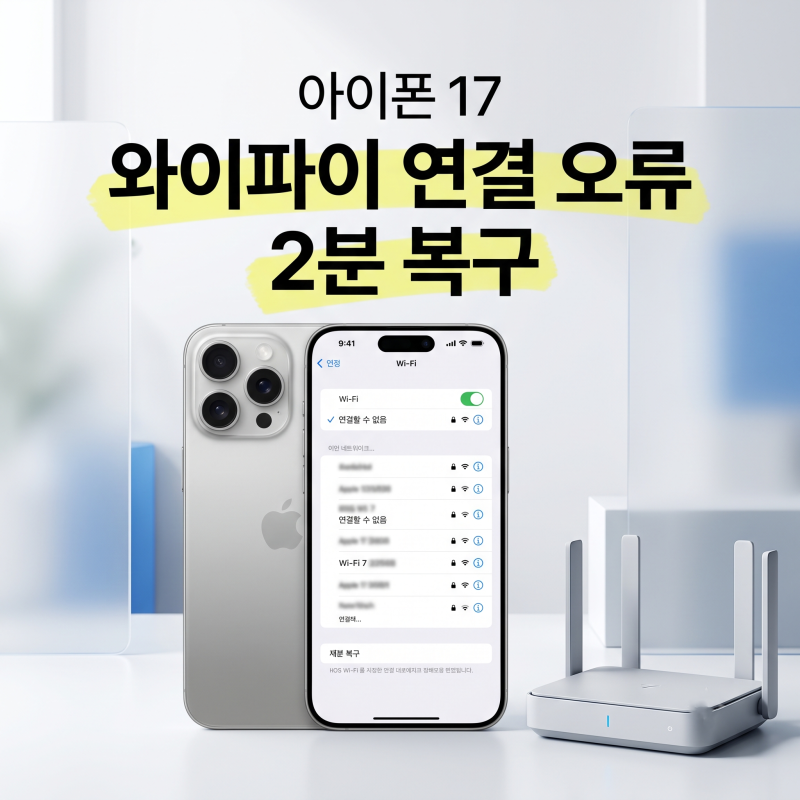 아이폰 17 와이파이 연결 오류 해결법 (네트워크 연결할 수 없음 2분 복구)