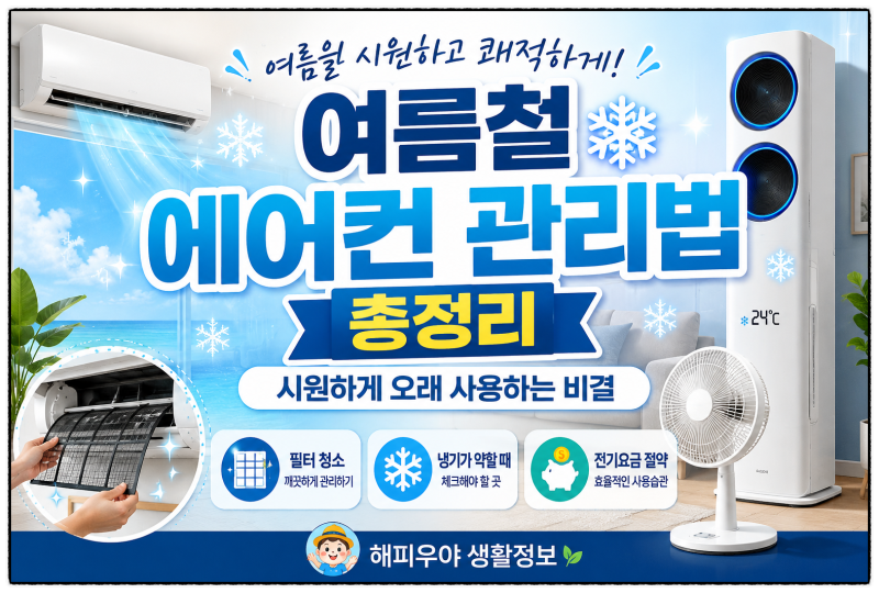 여름철 에어컨 관리법 총정리 | 벽걸이·스탠드 에어컨 시원하게 오래 사용하는 방법과 필터 ....