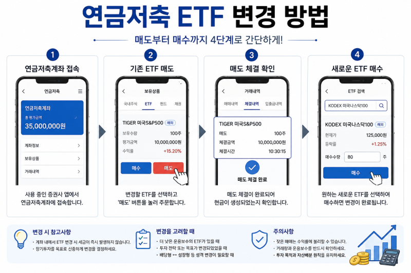 연금저축 ETF 변경 방법 (보험에서 펀드로 갈아타기 및 종목 교체 매뉴얼)