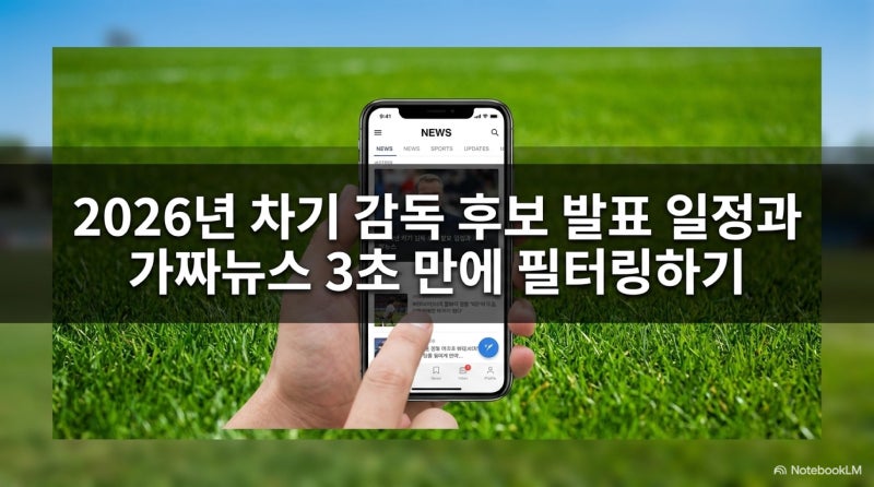 2026년 차기 감독 후보 발표 일정과 가짜뉴스 3초 만에 필터링하기