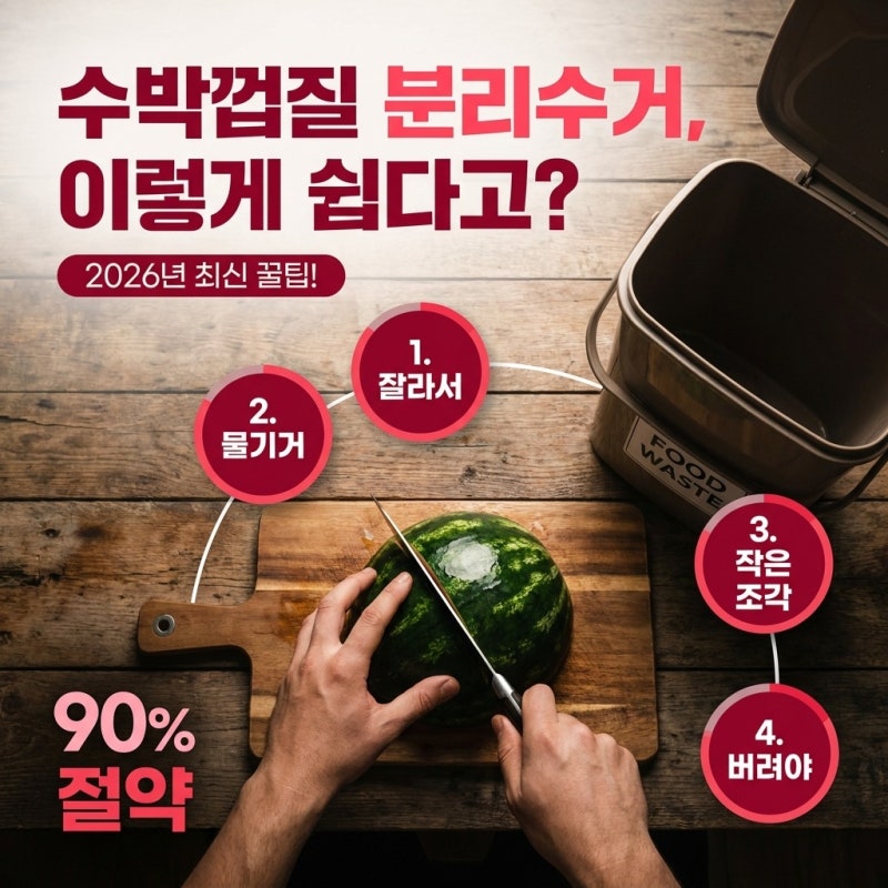 수박껍질 분리수거, 음식물 쓰레기일까 일반 쓰레기일까? 2026년 기준 정확한 배출 순서