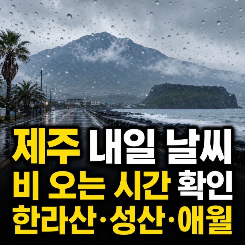 제주 내일 날씨예보 | 한라산 성산 애월 비 오는 시간