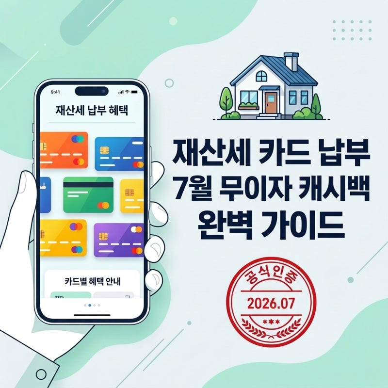 7월 재산세 카드납부 혜택 2026 무이자 할부 총정리