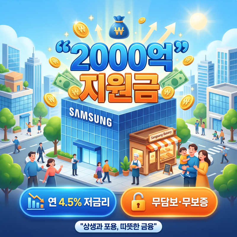 삼성 2000억 지원금! 포용금융 대출 조건과 신청 방법