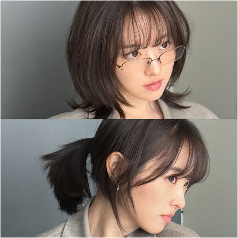 박보영 단발 헤어스타일, 묶어도 예쁜 허쉬컷 중단발 레이어드컷
