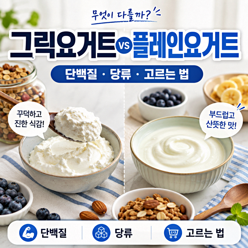 그릭요거트 플레인요거트 차이, 요거트 종류 단백질 당류 고르는 법