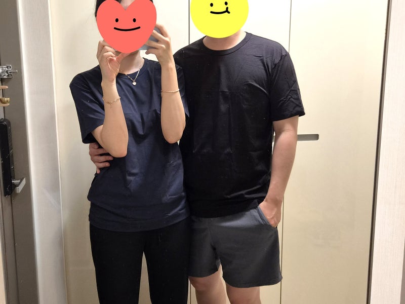 유니클로 에어리즘 반팔 코튼 크루넥 남자 여자 실착용 후기