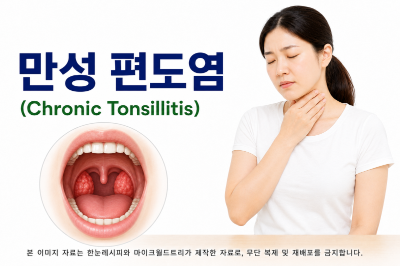 목이 자주 붓고 편도에 하얀 게 낀다면 —만성 편도염일 수 있습니다