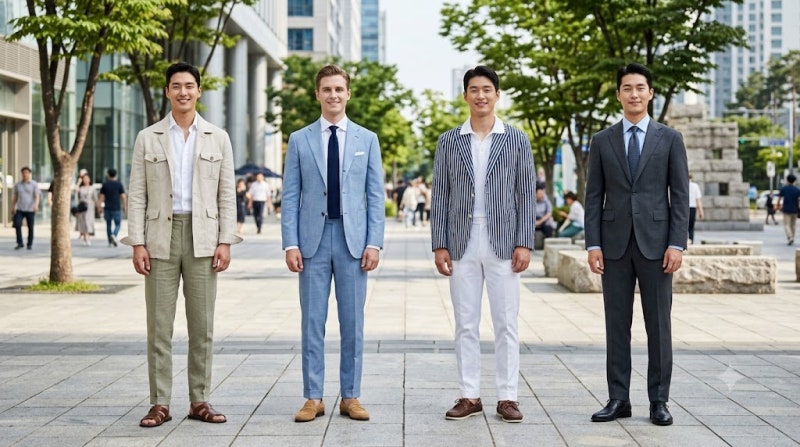 남자 콤비자켓 코디 고민 끝! 여름철 시원한 수트 재질 고르는 노하우