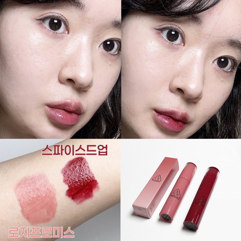 틴트맛집 3CE 레이지 팝 립스테인 로지프로미스 & 스파이스드업 지속력 좋은 틴트로 추천 x100