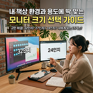 27인치 32인치 모니터 크기 비교해보니 갈리는 포인트