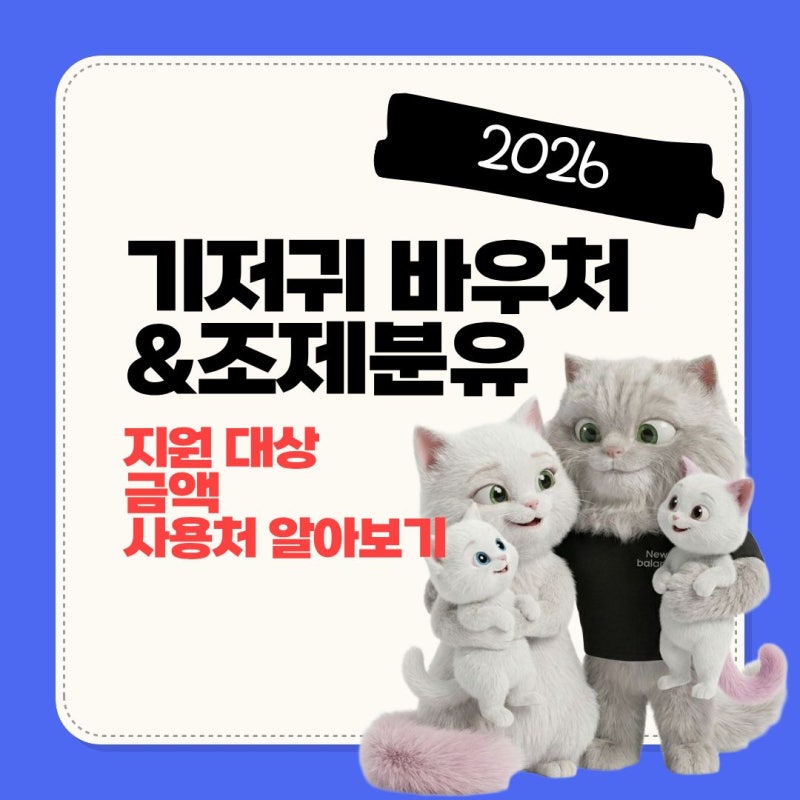 [육아정보]모르면 손해! 2026년 기저귀 바우처&조제분유 지원 대상, 금액 및 사용 한눈에 보기