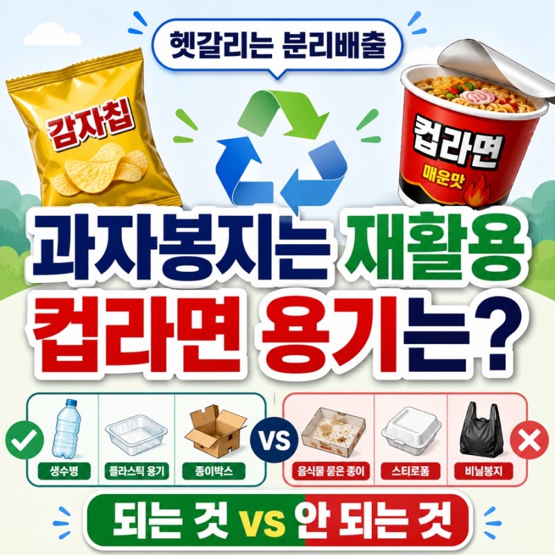 과자봉지는 재활용되는데 컵라면 용기는 일반쓰레기? 헷갈리는 분리배출 기준