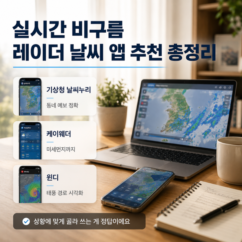 실시간 비구름 레이더 날씨 앱 추천 총정리(2026년)