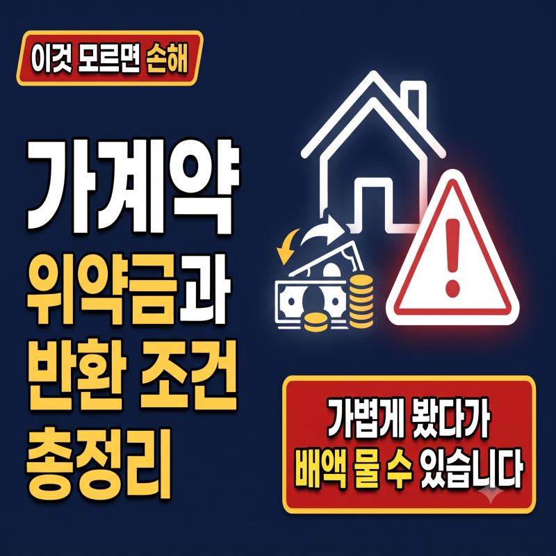 부동산 가계약 법적 효력과, 파기 위약금 반환 조건