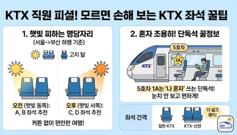 코레일 직원이 몰래 알려준 KTX 예매 꿀팁 대방출! (명당자리, 콘센트, 입석 팁까지)