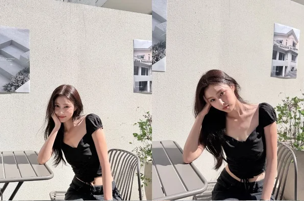 "한여름에 올블랙?" 강혜원, 한 뼘 크롭탑에 드러난 슬림 허리라인… 시크+페미닌 독보적 아....