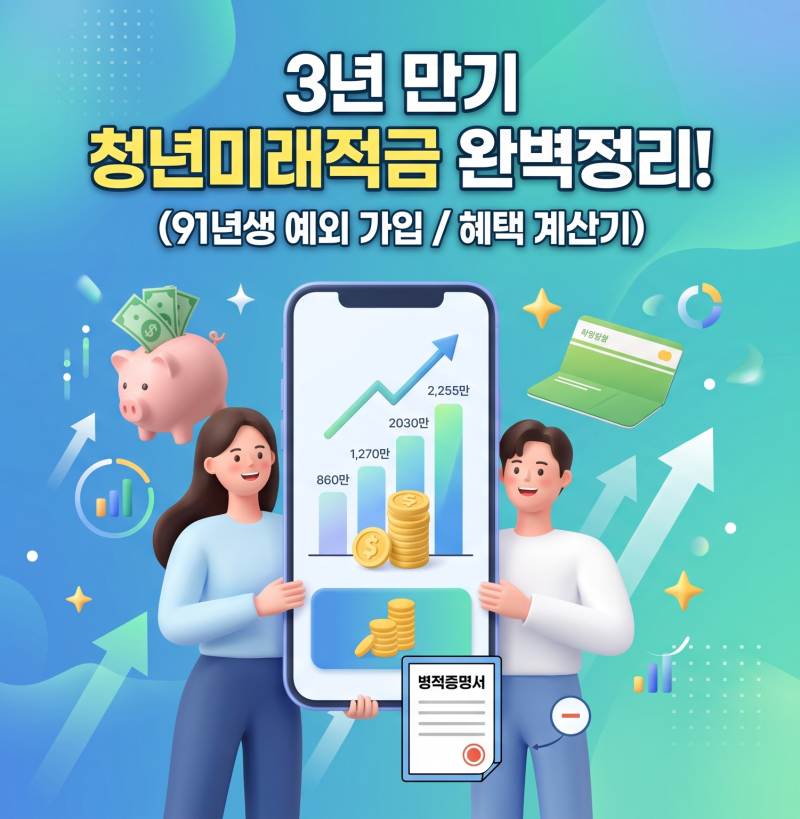 2026년 청년미래적금 완벽 가이드] 매월 50만 원 저축하면 이자 비과세와 정부기여금은 얼마일....