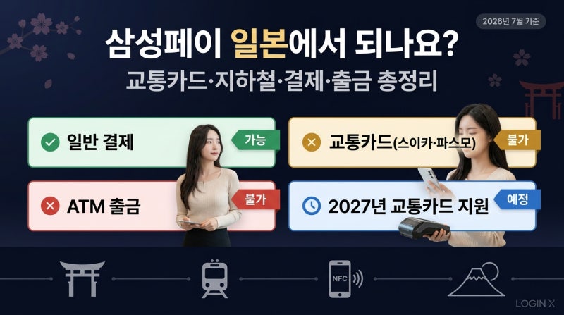 삼성페이 일본에서 되나요? 교통카드·지하철·결제방법·출금 총정리