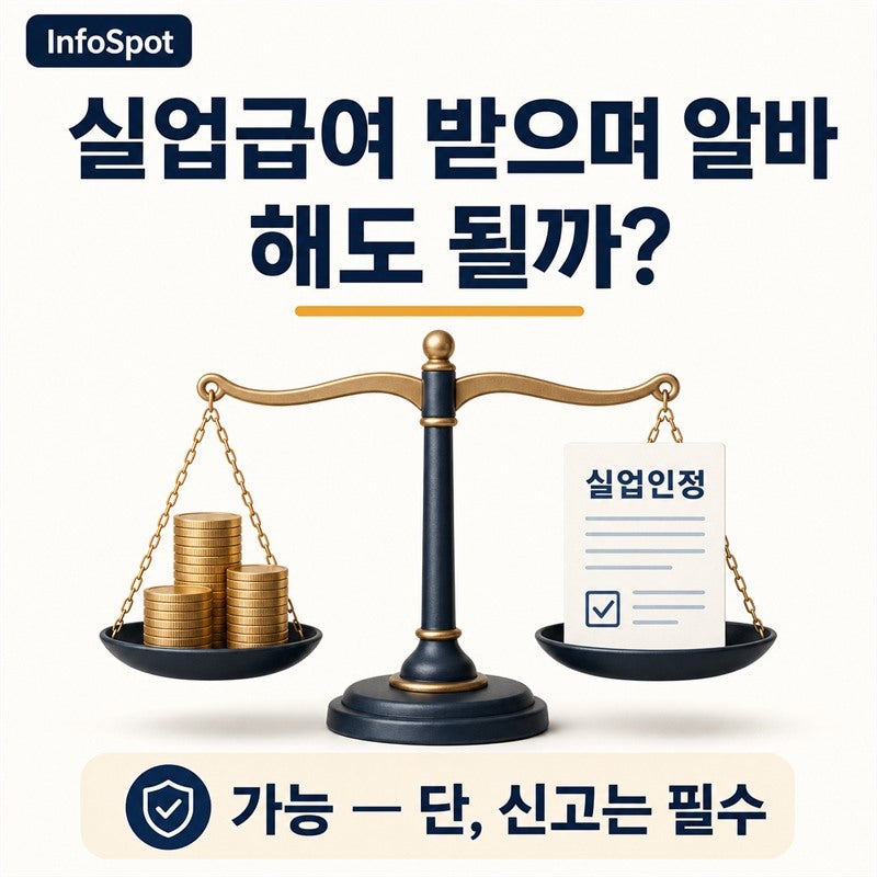 실업급여 알바, 해도 될까 — 수급 중 아르바이트 신고 기준·취업 간주·부정수급까지