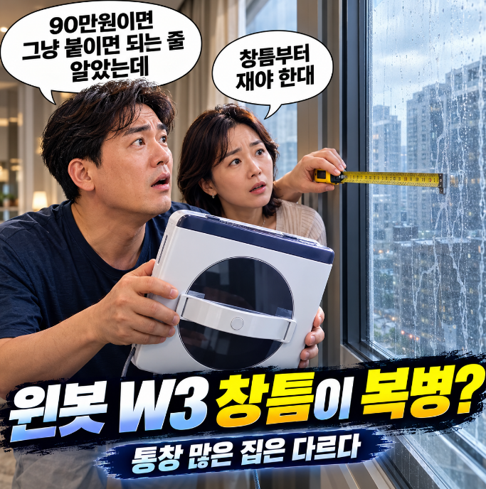 에코백스 윈봇 W3 단점 창틈부터 재야 하는 이유