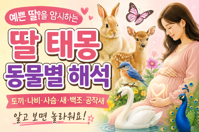 딸 태몽 동물별 해석 총정리! 토끼부터 나비까지 의미 알아보기