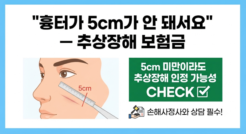 "흉터가 5cm가 안 돼서요" — 추상장해 보험금, 이 논리에 넘어가지 마세요