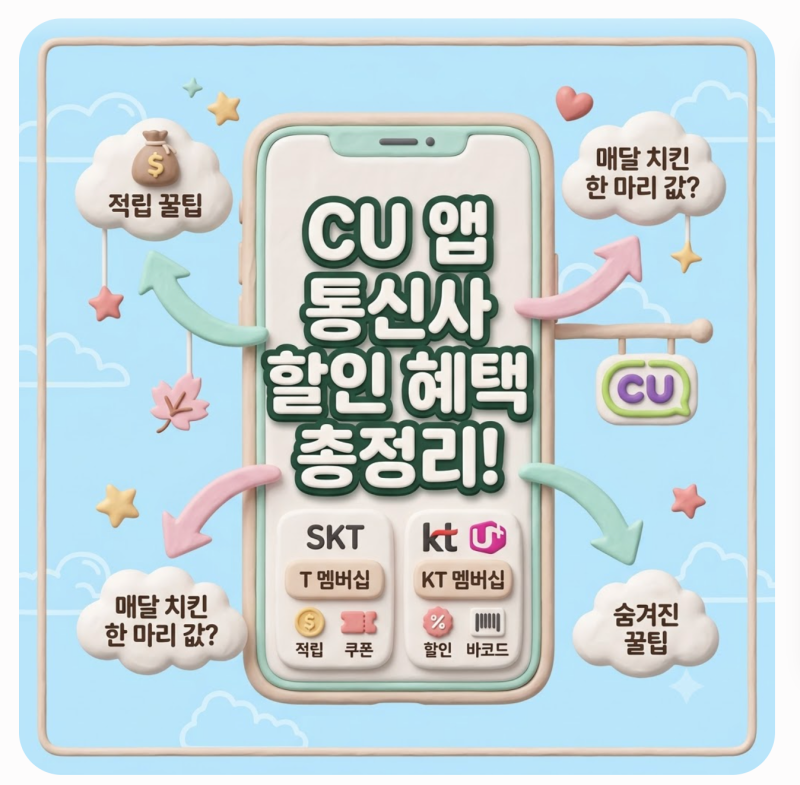 CU 앱 통신사 할인 혜택 총정리! SKT 적립 방법과 KT, LGU+ 유저를 위한 숨겨진 꿀팁까지