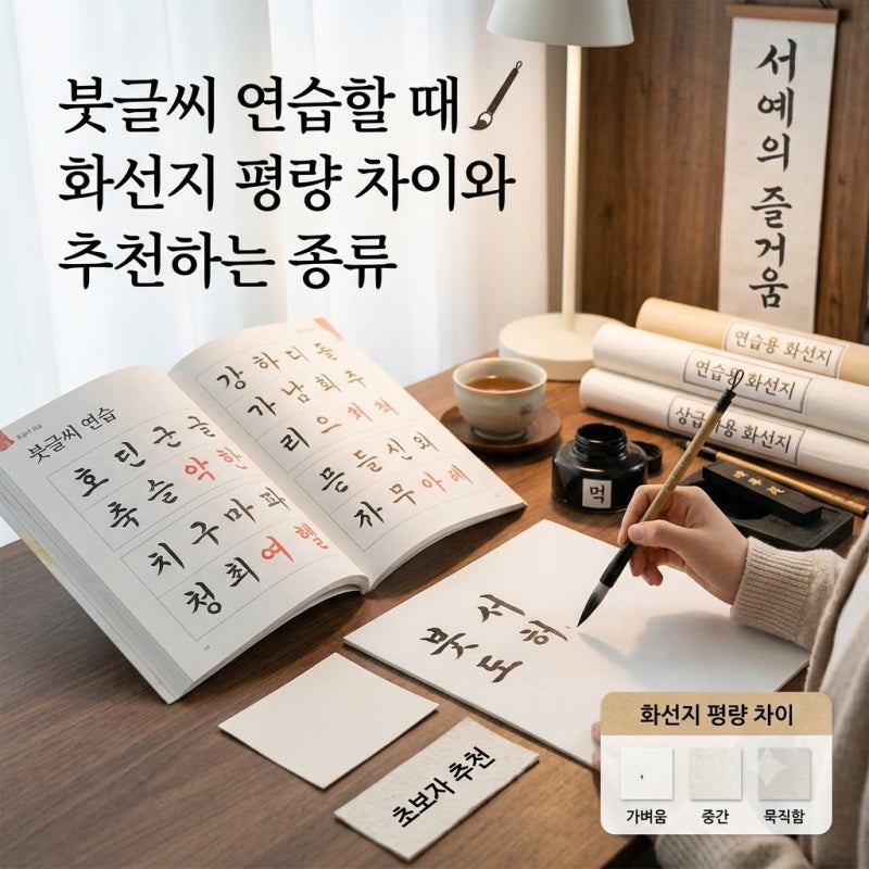 화선지 추천 서예 붓글씨 연습용 평량 차이 및 가격 비교