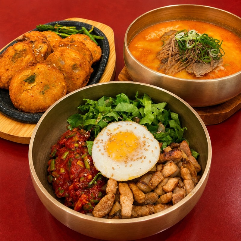 송도 현대아울렛 맛집 한식 호랭이곳간 마늘쫑비빔밥