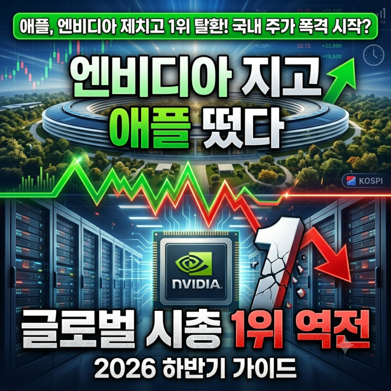 "엔비디아 지고 애플 떴다" 글로벌 시총 1위 역전 조건과 국내 주가 영향은?