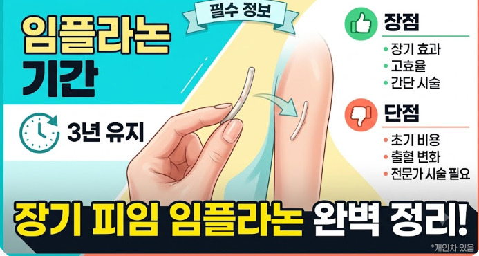 장기 피임 임플라논 기간과 장단점
