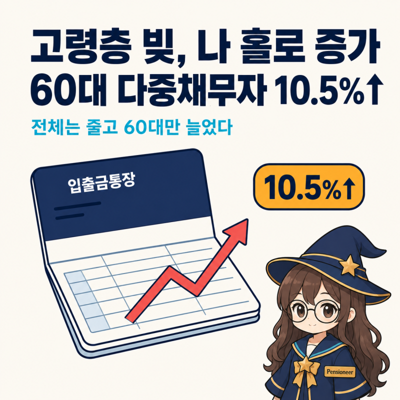 60대 이상 취약차주 평균 빚 1억원 돌파… 다중채무자 10.5% 급증, 금리 인하는 언제쯤