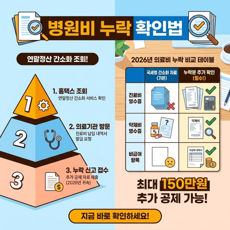 하반기 바뀌는 연말정산 대비, 병원비 연말정산 의료비 누락분을 추가로 확인해야 하는 이유....