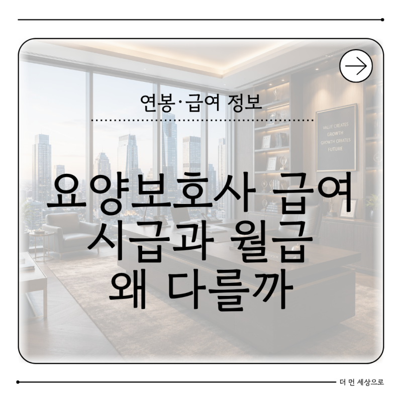 요양보호사 급여 시급 월급 근무형태에 따라 얼마나 다를까