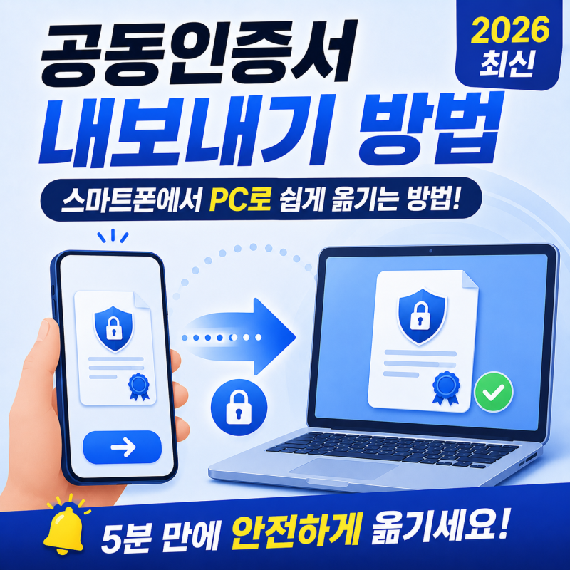 공동인증서 내보내기 방법 (2026 최신) | 스마트폰에서 PC로 쉽게 옮기는 방법