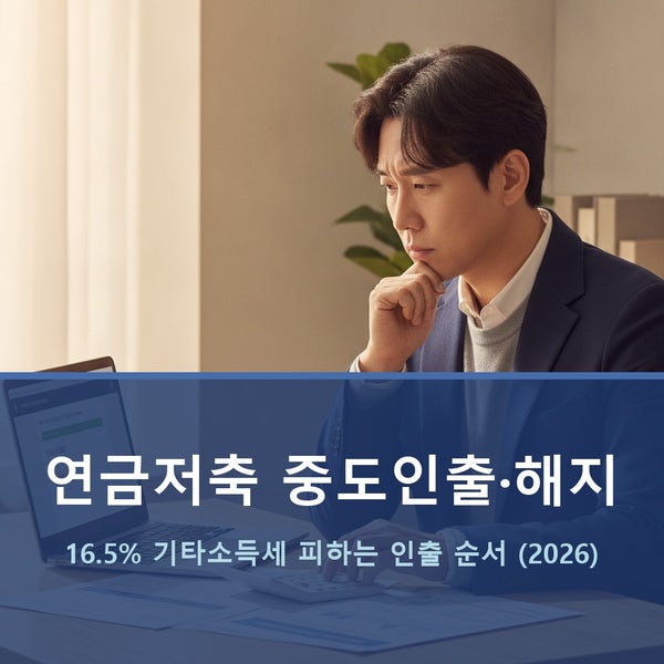 연금저축 중도인출·해지 — 16.5% 기타소득세 피하는 인출 순서