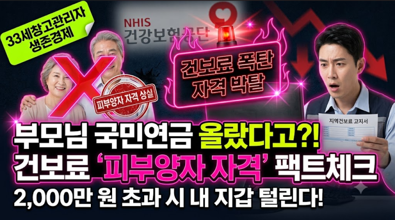 국민연금 건강보험료 피부양자 자격 기준: 내 연금 오르면 건보료 폭탄 맞을까? 팩트 체크