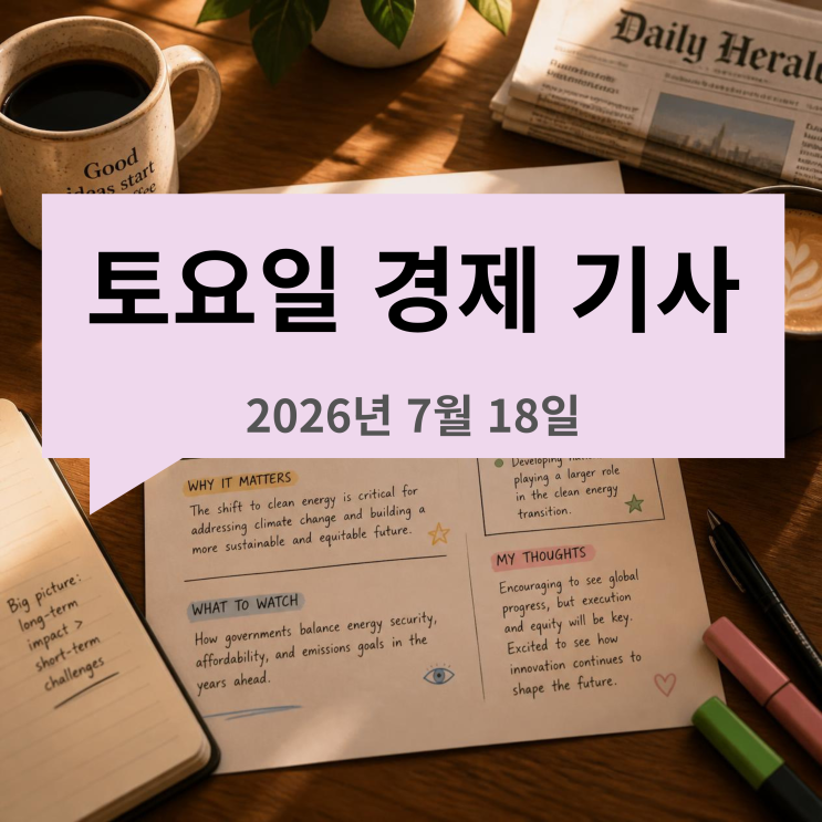 경제 신문 읽기_20260718(<b>쿠팡</b> 인천 물류센터 <b>화재</b> 발생)