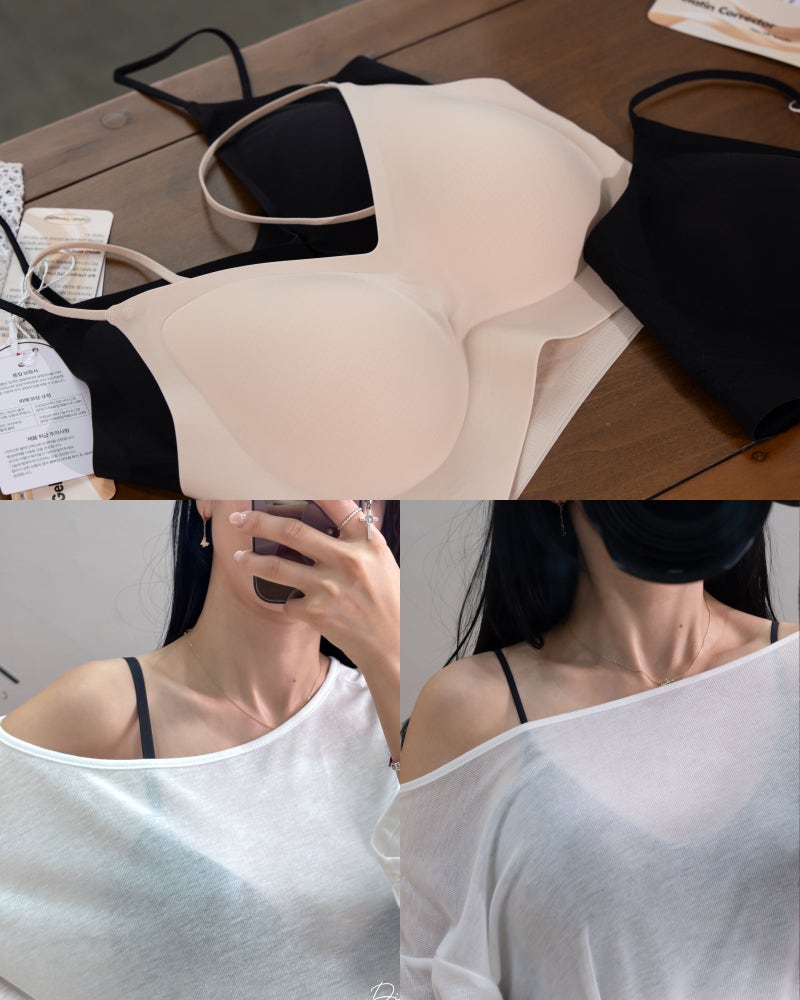 타밈 캐미젤리 얇은끈 오프숄더 브라 후기, 사이즈 팁