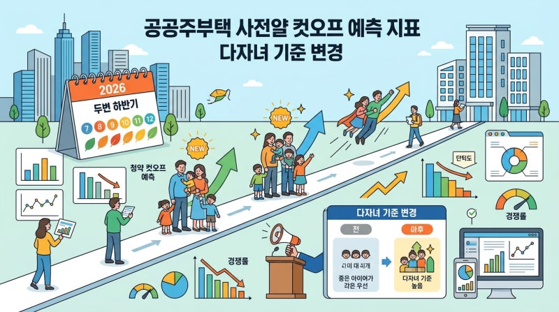 2026년 하반기 다자녀 기준 변경 공공분양 커트라인 예측 지표