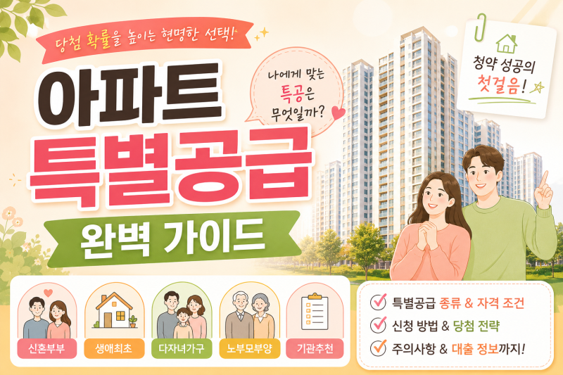 아파트 청약 특별공급 가이드 ｜신혼부부·생애최초·다자녀 어떤 것이 유리할까? (당첨 전....