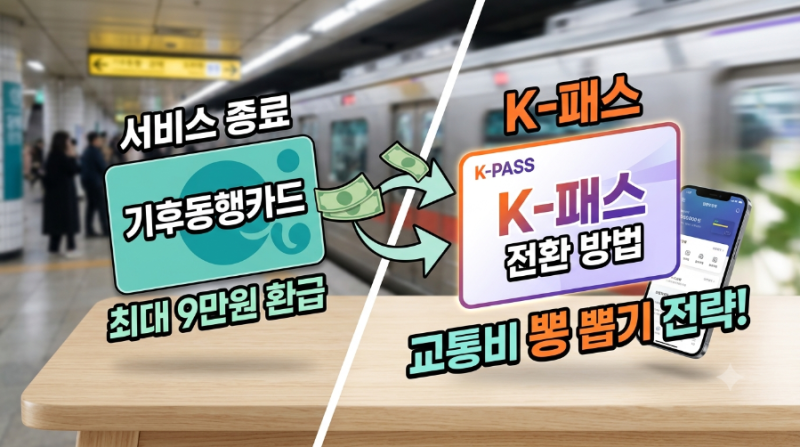 기후동행카드 종료! 현시점(7월) 꼭 해야 할 단계별 행동 & K패스 티머니 전환 꿀팁(K패스카드....