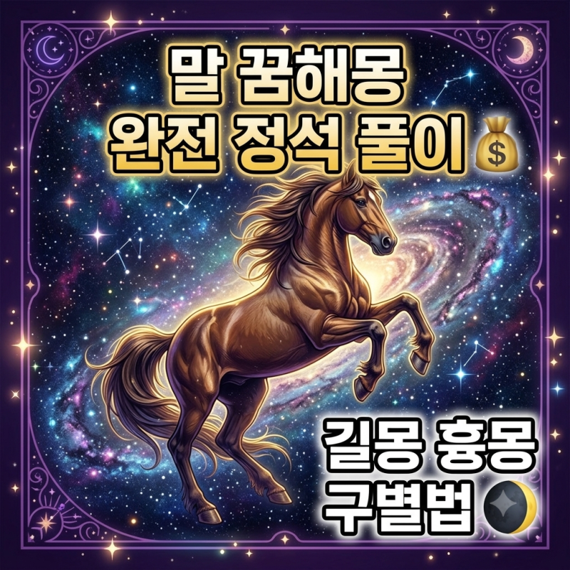 [오늘의 해몽] 말 꿈해몽 상황별 총정리! 흰말 검은말 타는 꿈 달리는 꿈 나오는 꿈 길몽 흉몽....